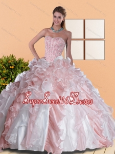 2015 Elegant Sweetheart Sweet 16 Dresses with Beading and Ruffles