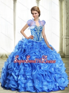 Elegant Royal Blue Sweet 16 Dresses with Beading and Ruffles