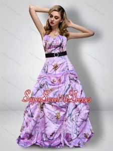 Romantic Sweetheart Camo Quinceanera Dama Dresses with Sash for 2015