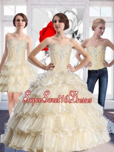 Wonderful Sweetheart Quinceanera Dresses with Beading and Ruffled Layers for Summer