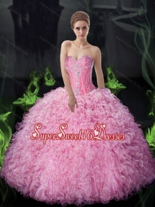 Elegant Sweet 16 Beaded and Ruffles Quinceanera Dresses for Summer