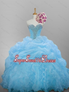 2015 Romantic Sweetheart Quinceanera Dresses with Beading and Ruffled Layers