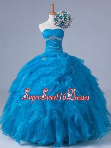 Beading and Ruffles Strapless Quinceanera Dresses for 2015