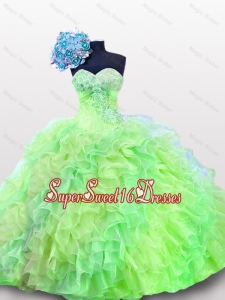 2015 Comfortable Quinceanera Dresses with Sequins and Ruffles