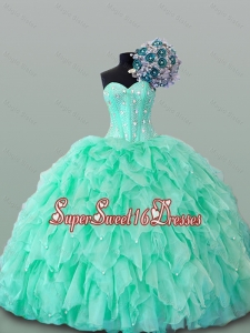 2015 Wonderful Sweetheart Quinceanera Dresses with Beading and Ruffles