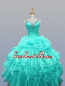 Decent Straps Quinceanera Dresses with Beading and Ruffled Layers