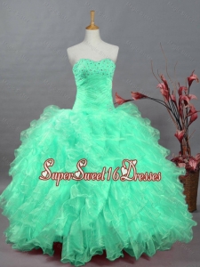 Perfect Sweetheart Quinceanera Dresses with Beading and Ruffles for 2015