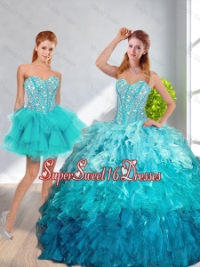 2016 Fall New Style Sweetheart Detachable Quinceanera Dresses in Multi Color
