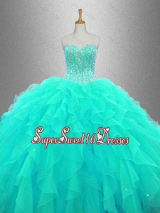 Ball Gown Elegant Sweet 16 Dresses with Beading and Ruffles