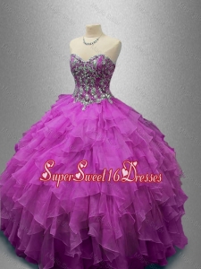 Elegant Ball Gown Sweet 16 Dresses with Beading and Ruffles