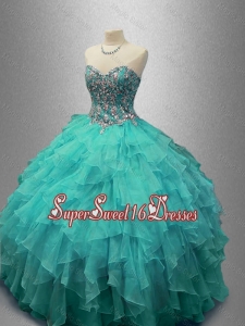 New Arrivals Beaded and Ruffles Sweet 16 Gowns with Sweetheart