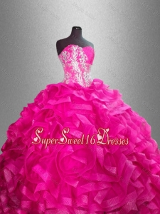 Best Selling beaded and Ruffles Discount Sweet 16 Gowns with Sweetheart