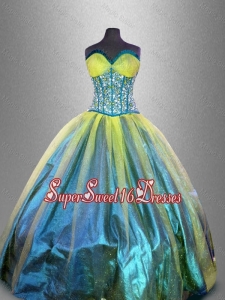 Elegant Sweetheart Multi Color Quinceanera Dresses with Beading