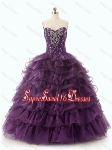 Gorgeous Dark Purple Quinceanera Dresses with Ruffled Layers