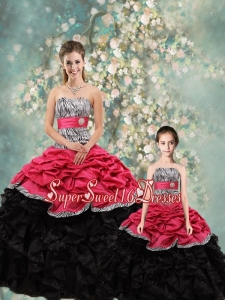 2015 Fall Perfect Strapless Zebra Macthing Sister Dresses in Multi Color