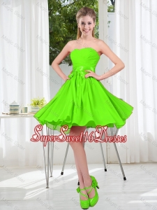 2016 Summer A Line Sweetheart Quinceanera Dama Dresses in Spring Green