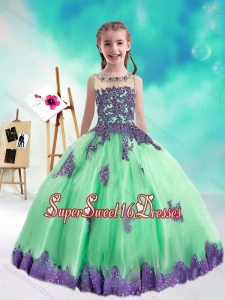 Sweet Multi Color Little Girl Pageant Dresses with Appliques and Beading