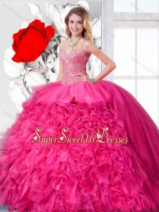 Beautiful Spring Ball Gown Straps Sweet 16 Dresses with Beading