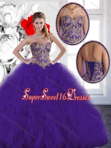 Elegant Beading and Ruffles Quinceanera Dresses with Lace Up