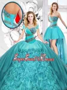 Modest Beaded Detachable Quinceanera Dresses with Sweetheart