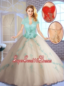 Perfect Champagne Sweet 16 Dresses with Appliques