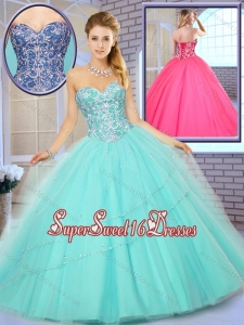 Elegant Sweet 16 Floor Length Quinceanera Gowns with Beading