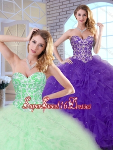 Elegant Sweet 16 Quinceanera Gowns with Beading and Ruffles