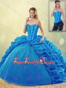 Popular Ball Gown Beading Elegant Sweet 16 Dresses with Pick Ups