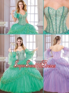 New Style Sweetheart Sweet Fifteen Dresses with Hand Made Flowers