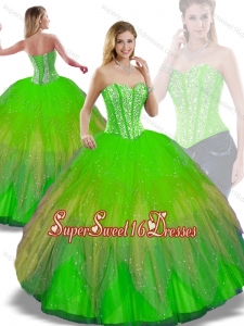Perfect Ball Gown Multi Color Sweet Fifteen Dresses with Beading