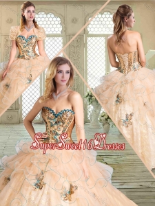 Lovely Sweetheart Quinceanera Dresses with Appliques and Ruffles