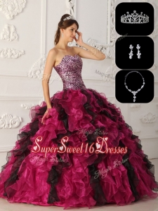 Exquisite Organza Ruffles Quinceanera Gowns in Multi Color