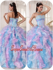 Fashionable Sweetheart Quinceanera Gowns with Ruffles and Appliques
