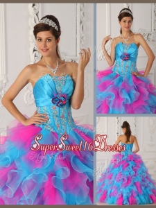 Fall Classical Ball Gown Appliques Quinceanera Dresses in Multi Color