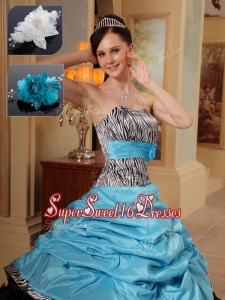 Popular Ruffles and Pick Ups Quinceanera Gowns in Zebra