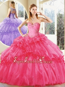 Beautiful Hot Pink Sweet Sixteen Dresses with Beading