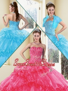 2016 Quinceanera Dresses Ball Gown Quinceanera Gowns with Beading and Ruffled Layers
