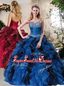 2016 Top Selling Ball Gown Multi Color Simple Sweet Sixteen Dresses with Beading and Ruffles
