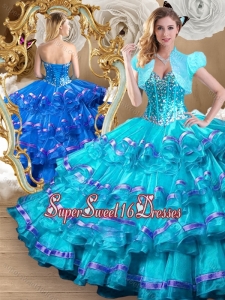 2016 Perfect Ball Gown Cheap Sweet 16 Dresses with Ruffled Layers