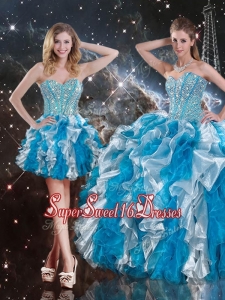 Pretty Sweetheart Multi Color Detachable Sweet 16 Dresses with Beading