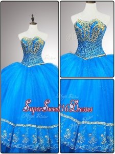 2016 Sweetheart In Stock Quinceanera Gowns with Appliques and Beading