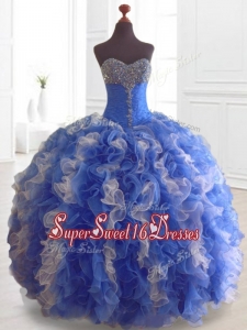 In Stock Beading and Ruffles Multi Color Quinceanera Dresses