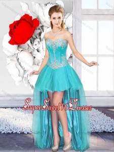 A Line Sweetheart Beautiful Quinceanera Dama Dresses with High Low
