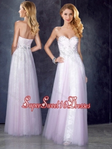 Empire Baby Pink Dama Dresses with Beading and Appliques