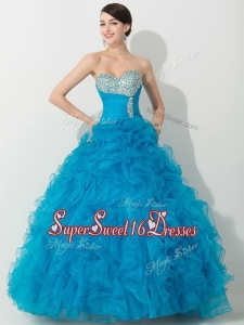 Princess Baby Blue Quinceanera Gown with Beading and Ruffles