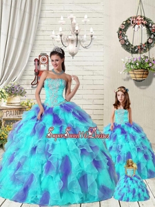 Exquisite Ruffles and Beading Multi-color Princesita Dress for 2015