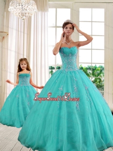 2014 Classical Turquoise Princesita With Quinceanera Dresses with Beading