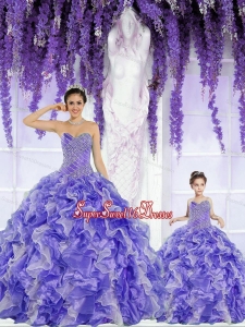 New Arrival Organza Purple Princesita Dress with Beading and Ruffles