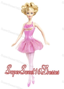 Beading Princess Mini-length Pink Barbie Doll Dress