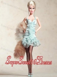 Cute Halter Apple Green Dress With Mini-length Barbie Doll Dress